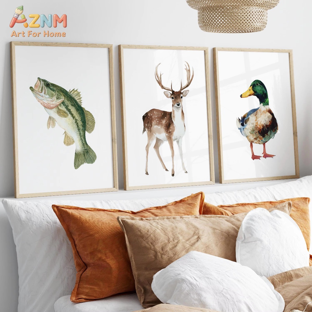 AZNM Watercolor Hunting and Fi - đánh giá và giá Hunting Outdoor Decor