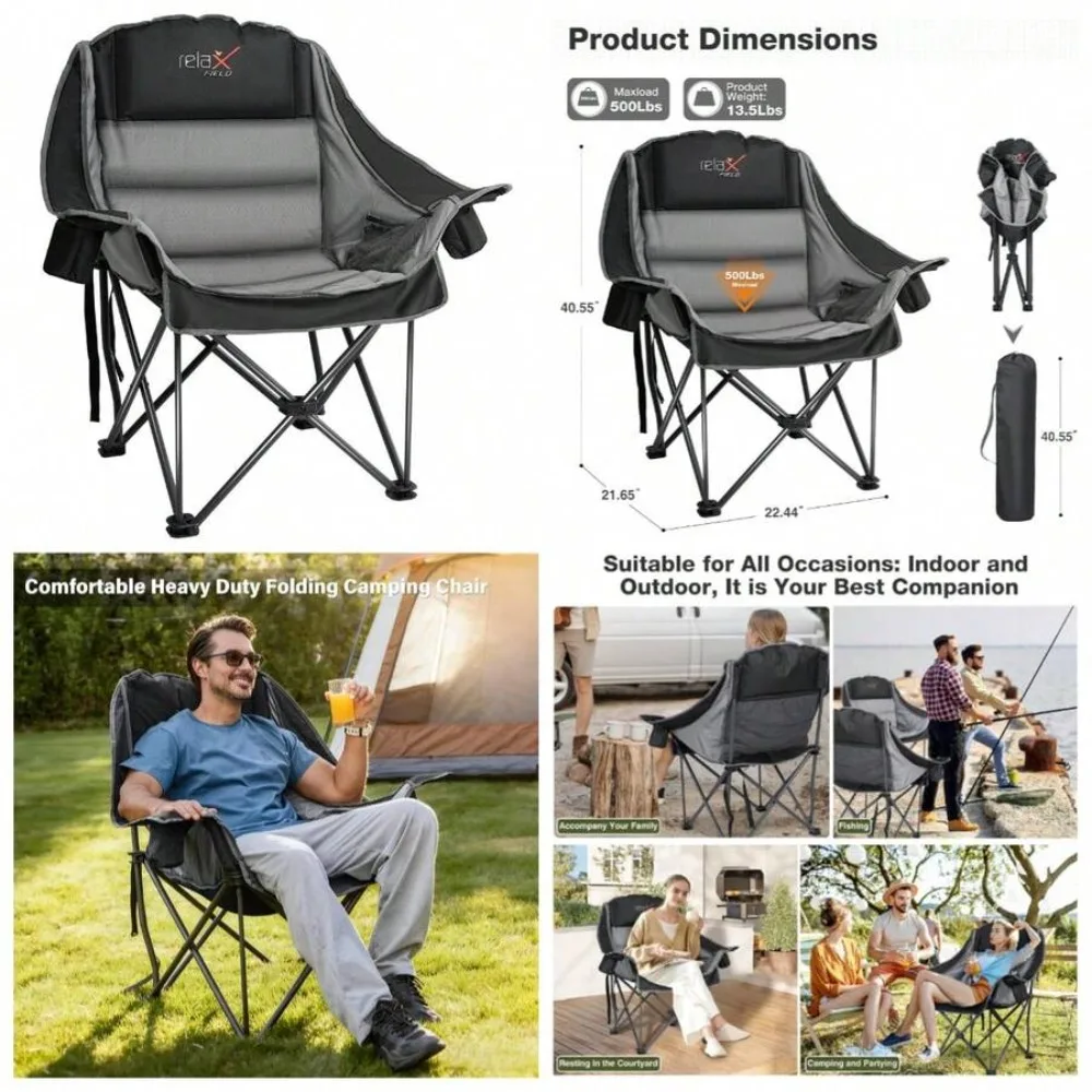 Oversized Camping Chair for Ad - đánh giá và giá Hunting And Fishing Outdoor Chairs