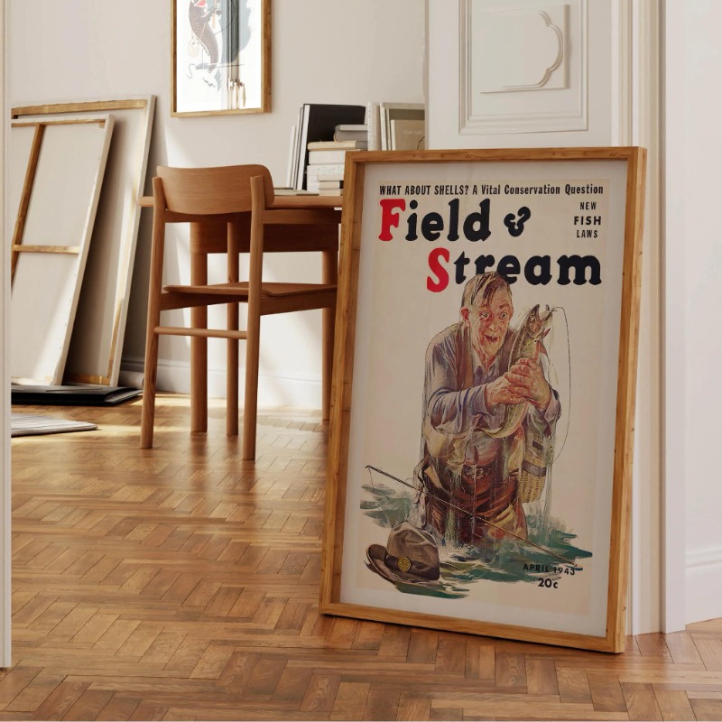 Vintage Fly Fishing Canvas Pri - đánh giá và giá Outdoor Hunting Paintings