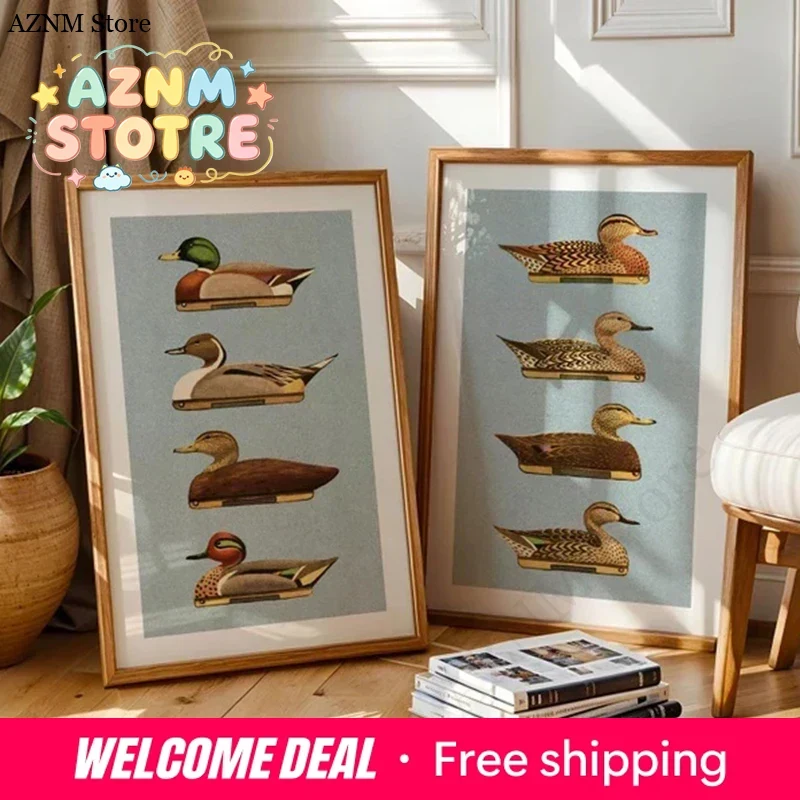 Retro Duck Prints Outdoors Art - đánh giá và giá Hunting Outdoor Decor